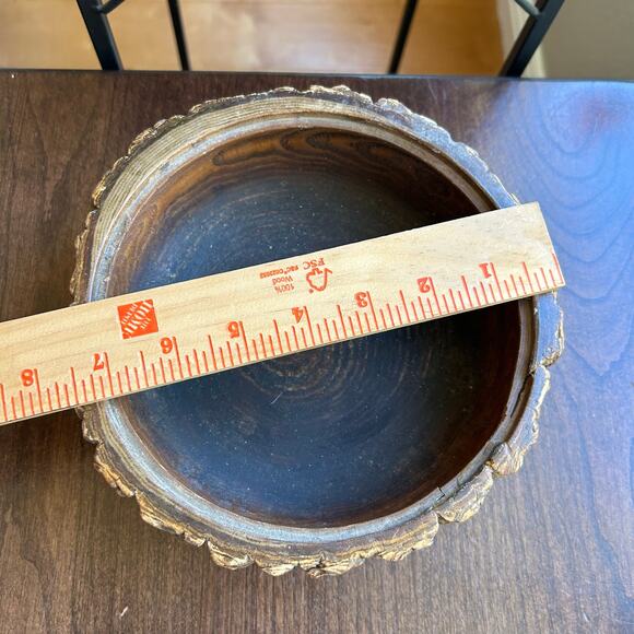 Vintage MCM Modern Wood Tree Bark Bowl Live Edge - Picture 8 of 10